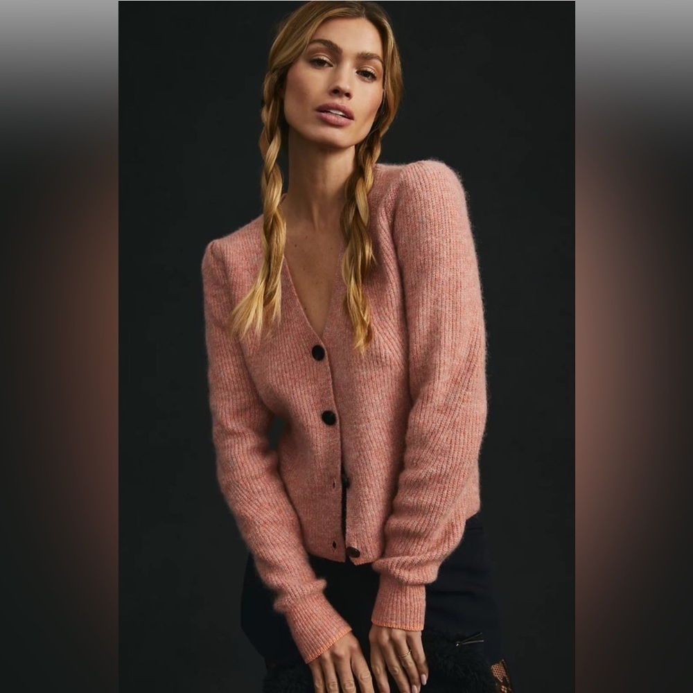 Scotch & Soda Alpaca Wool Women’s Cardigan Sweater Orange Size S Holidays Preppy